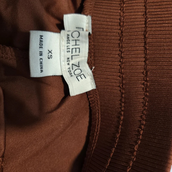 Rachel Zoe Brown Track Pants with Tapered Leg and Elastic Cuffs (New) - Picture 11 of 11